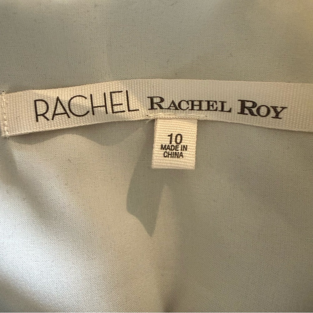 RACHEL ROY Sleeveless Asymmetrical Watercolour Dress Cut Out Zipper Size 10 - Picture 13 of 15